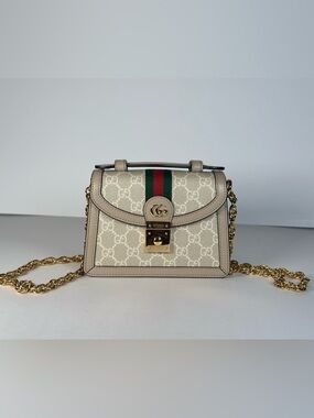 Authentic Like New Gucci GG Ophidia Supreme Mini Top Handle Bag Crossbody